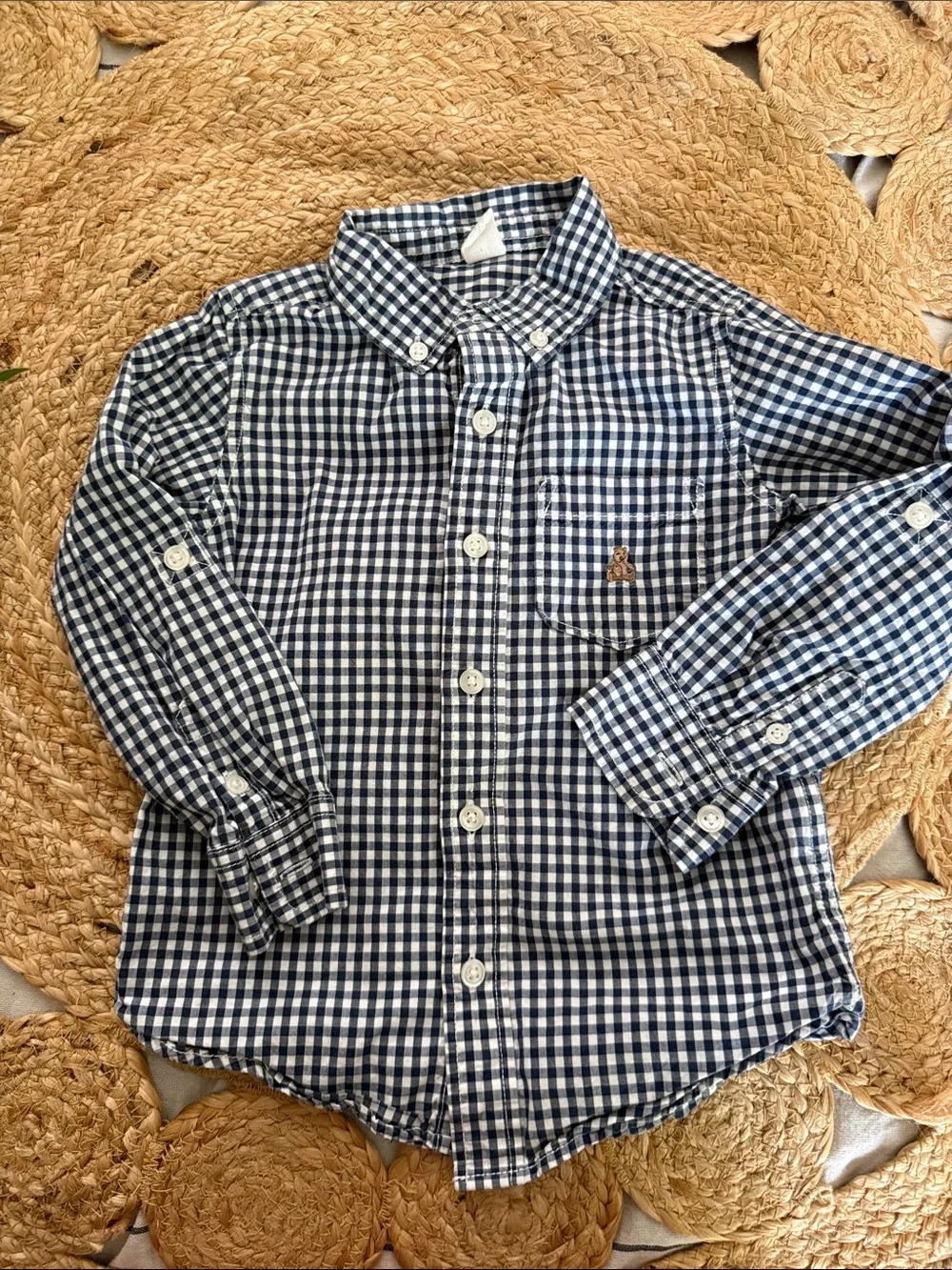 Baby Gap 100% Organic Cotton gingham Buttoned Front Shirt. 4T